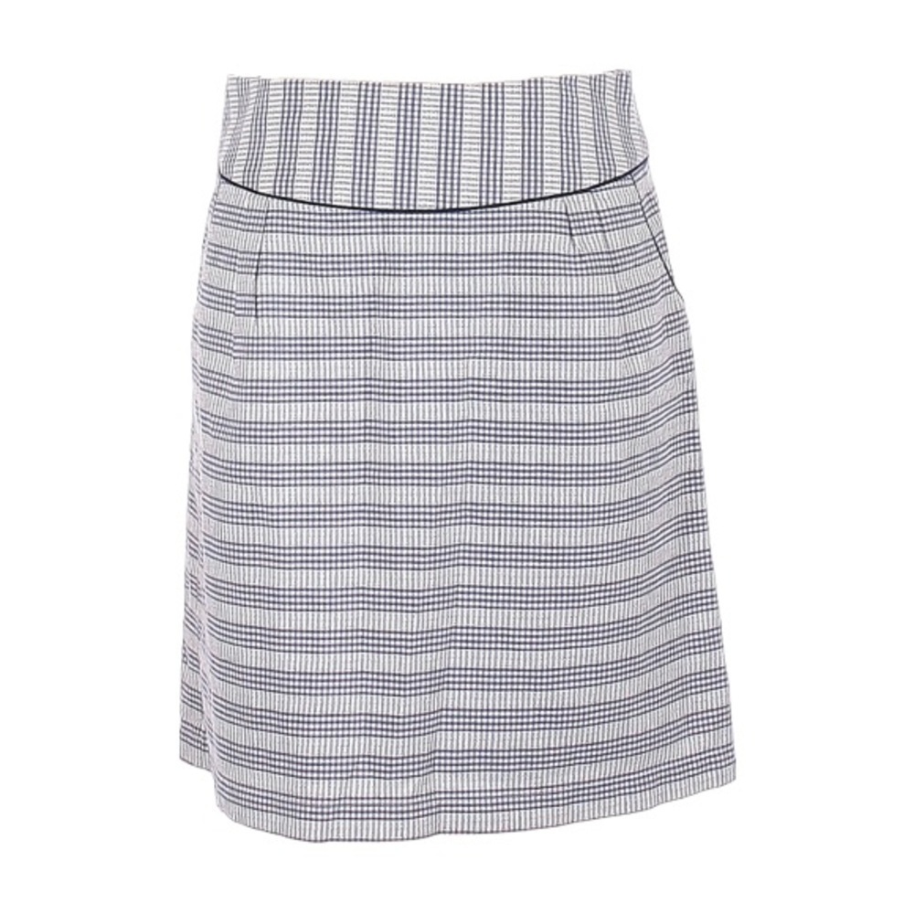 🌺 Anthropologie Edme & Esyllte 100% Cotton Blue Plaid A-Line Mini Skirt Size 6